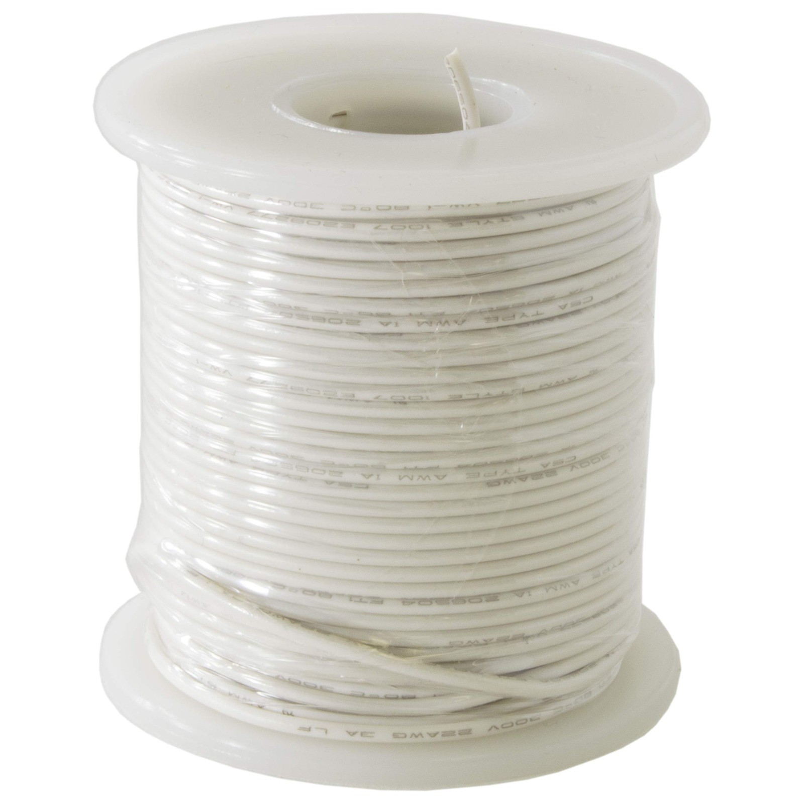 EX ELECTRONIX EXPRESS Solid Hook Up Wire – 22 Gauge, 100 Foot Spool – White (Sha