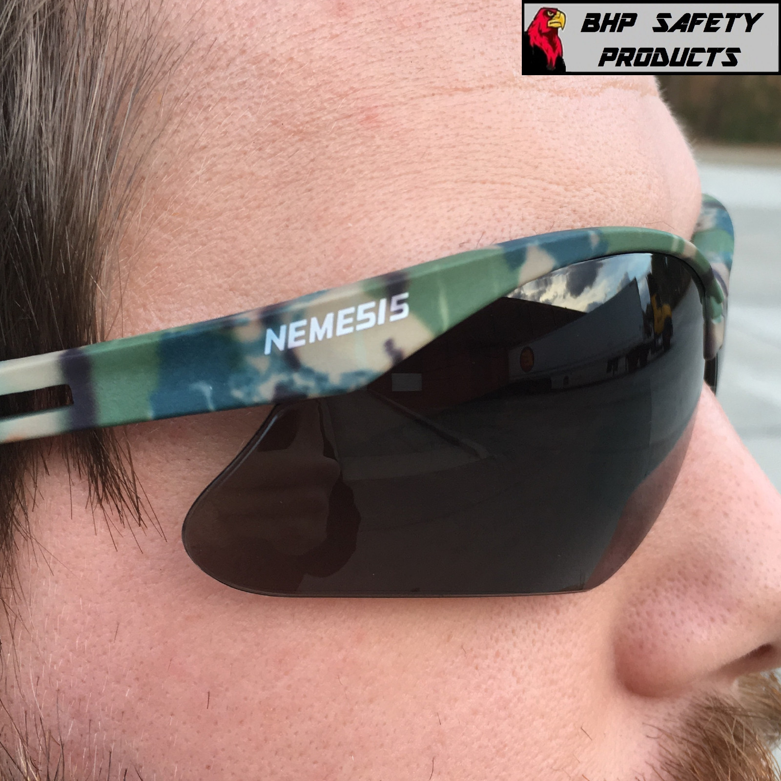 (6 PAIR) KLEENGUARD NEMESIS SAFETY GLASSES CAMO FRAME SMOKE ANTI-FOG LENS 22609