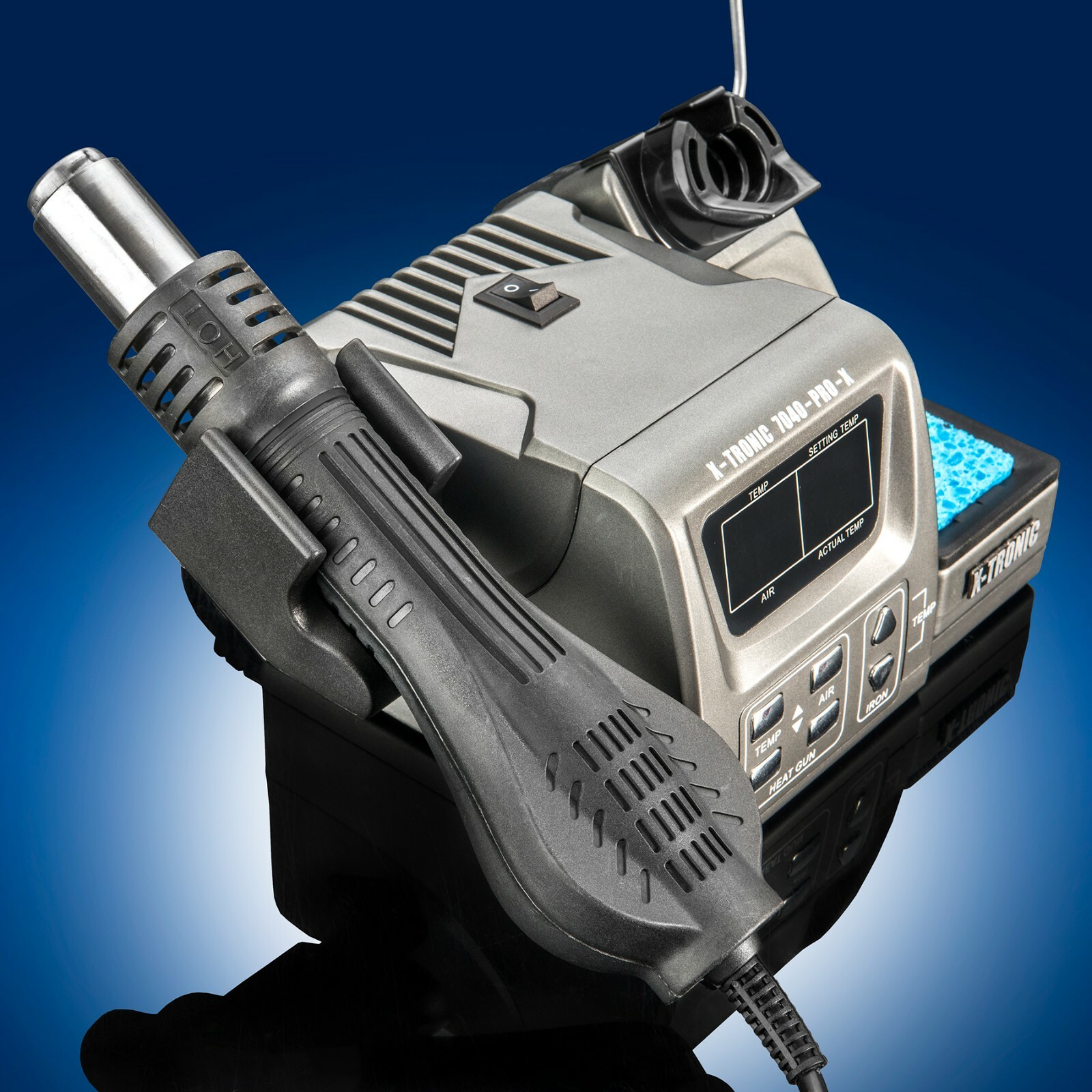 X-Tronic 7040-PRO-X Small Footprint Hot Air Rework & Soldering Iron Station Kit