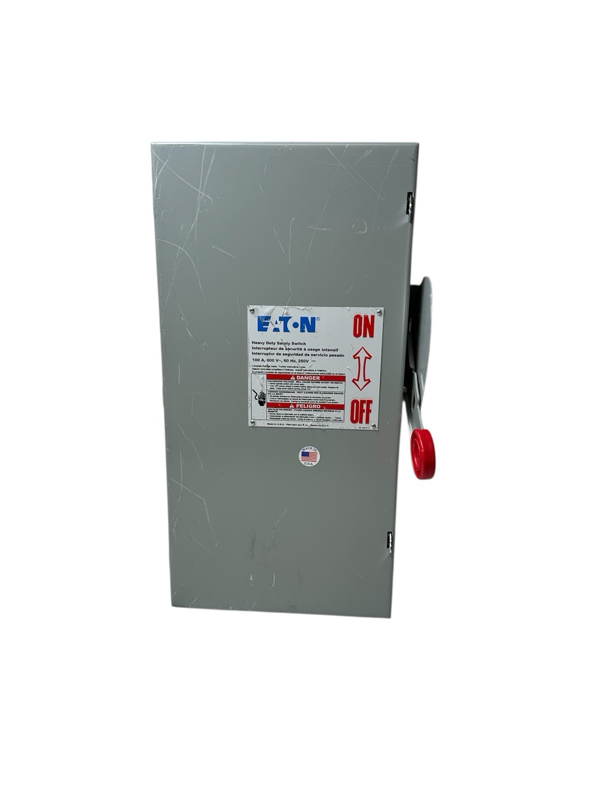 Eaton DH363FGK Heavy Duty Safety Switch 100 Amp 3 Pole 600 Vac