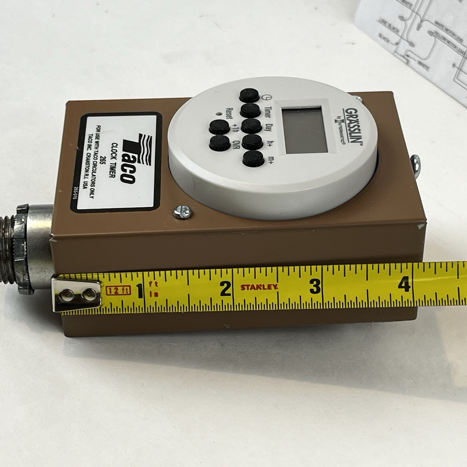 Taco 265-3 Digital Timer-w/ 1/2” Adapters-New w/ Instructions in Ripped Box