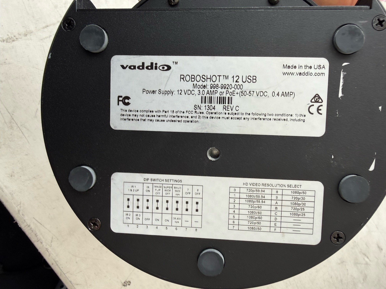 Vaddio ROBOSHOT 12 USB 998-9920-9920-000