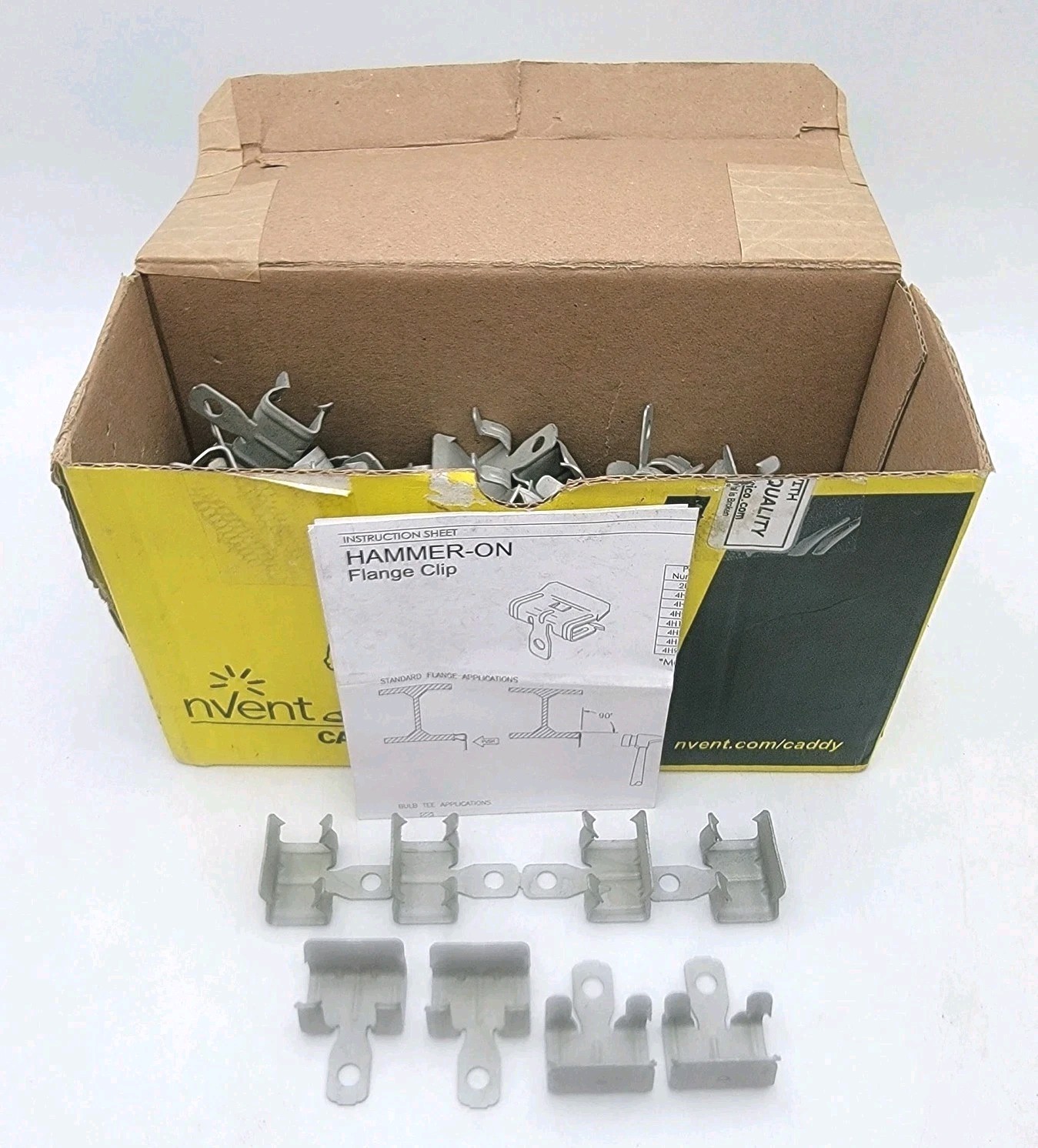 (100) nVent Caddy Flange/Beam Clamp 4H912 170040 Spring Steel 9/16″– 3/4″ Flange