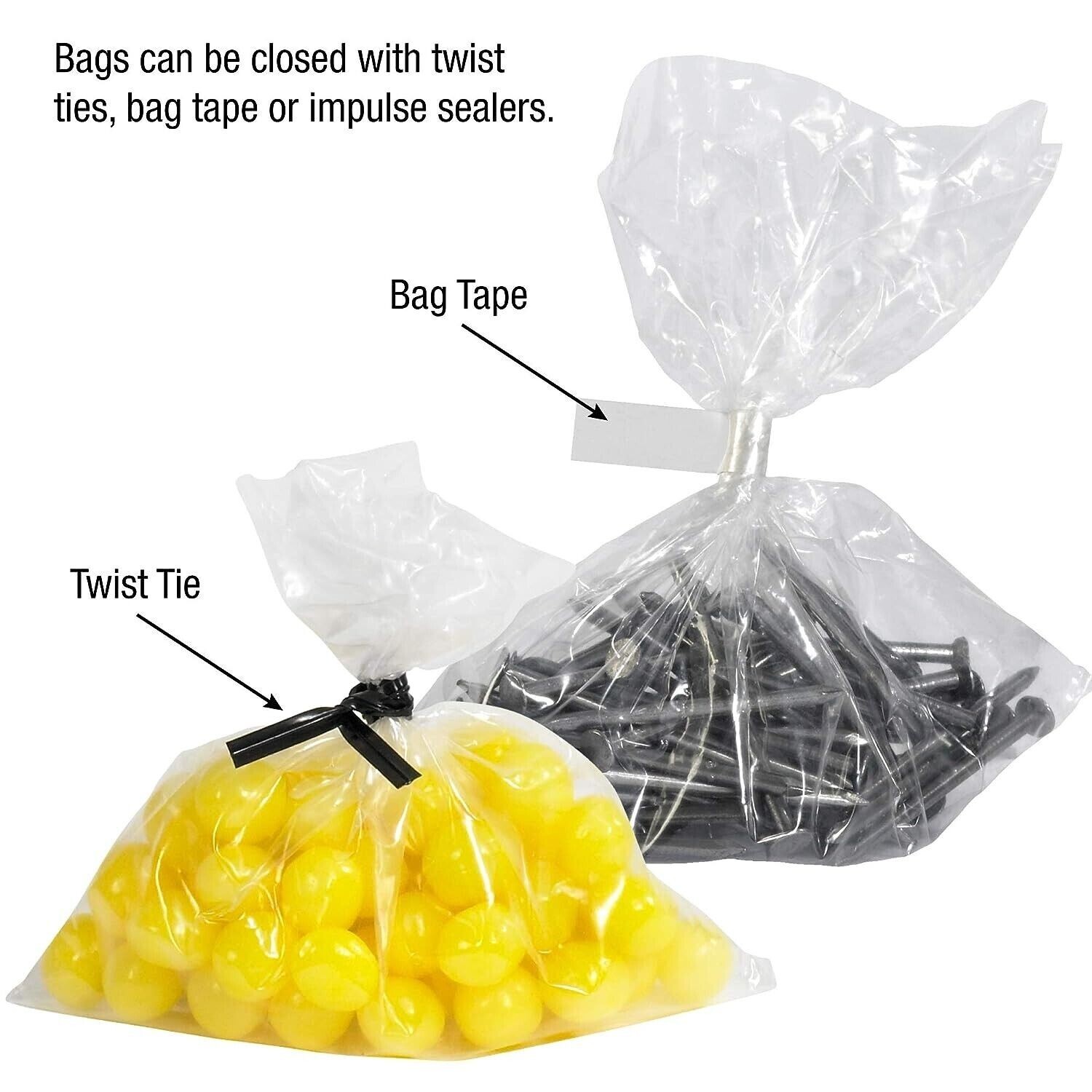 6-Mil Clear Poly Bags Flat Open Top Plastic Packaging Packing Multiple Sizes