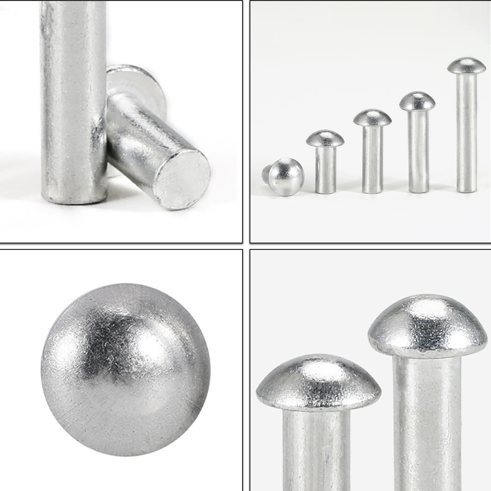 Solid Aluminium Dome Head Round Rivets DIN 660 2mm 2.5mm 3mm 4mm 5mm 6mm 8mm
