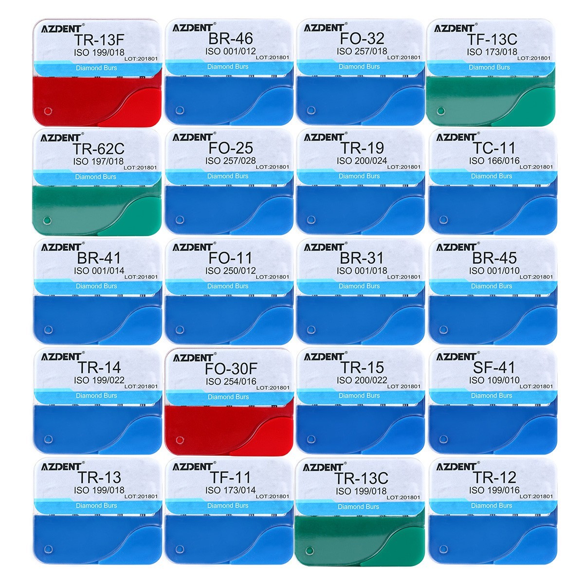 AZDENT 100Pcs Dental Diamond Burs for High Speed Handpiece Medium FG 1.6MM