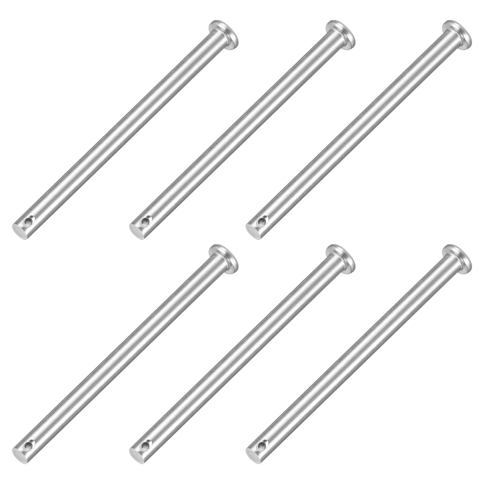 6Pcs 1/4″ x 3-1/8″ Single Hole Clevis Pins 304 Stainless Steel Flat Head Pins