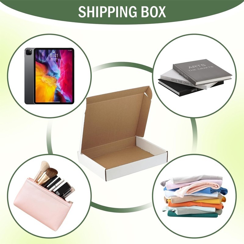 White Corrugated Mailer Boxes 7.8×5.5×1.5 Inch E-Flute Shipping Packaging Gift B