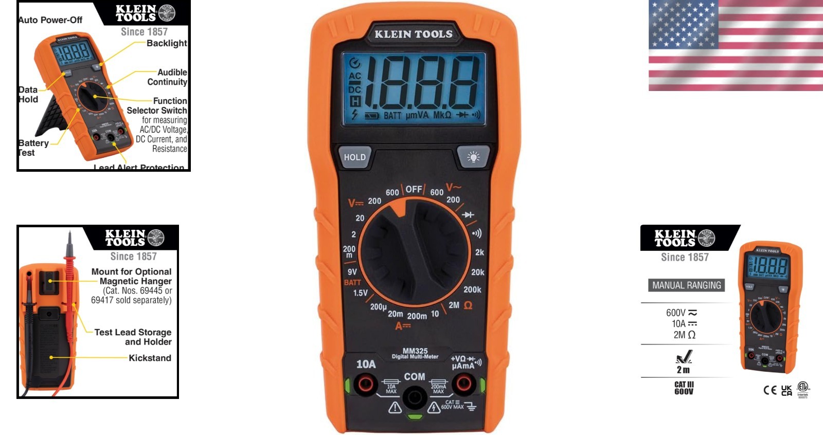 Versatile Digital Multimeter with Lead Alert & Backlit LCD for Precise Testing