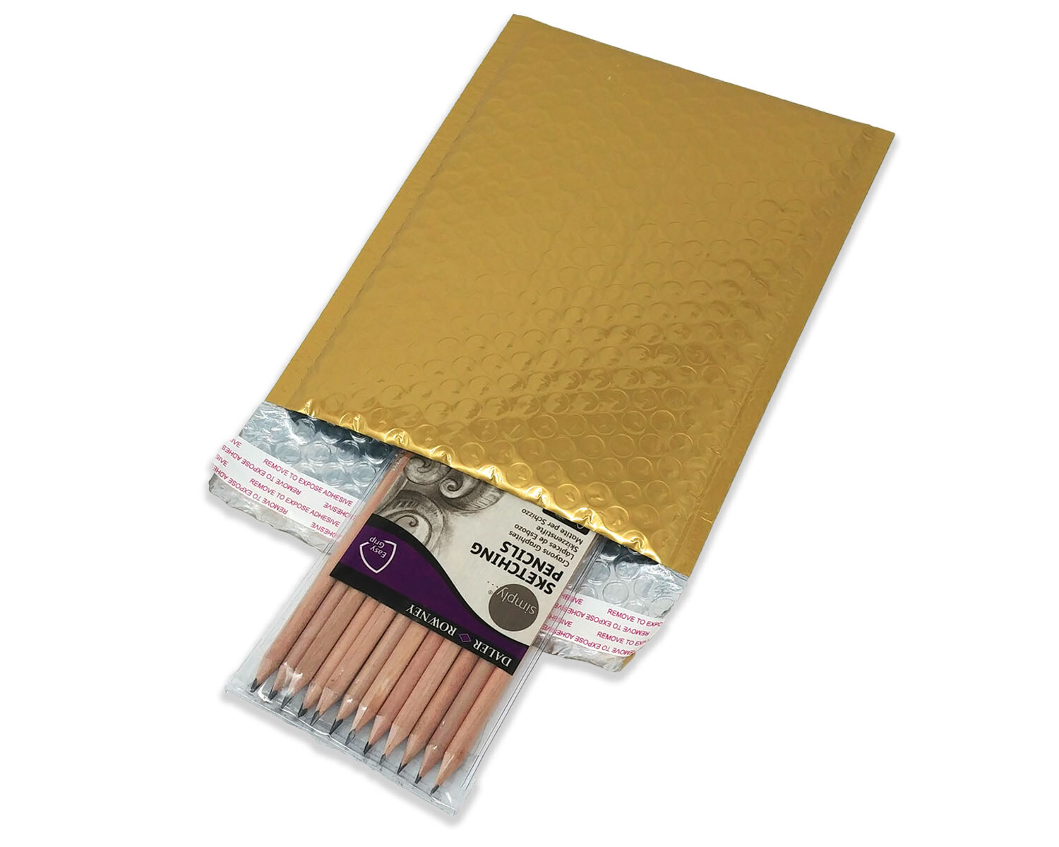 6×10 Pink Metallic, Bronze Gold METALLIC BUBBLE MAILERS, Padded Envelope Pack