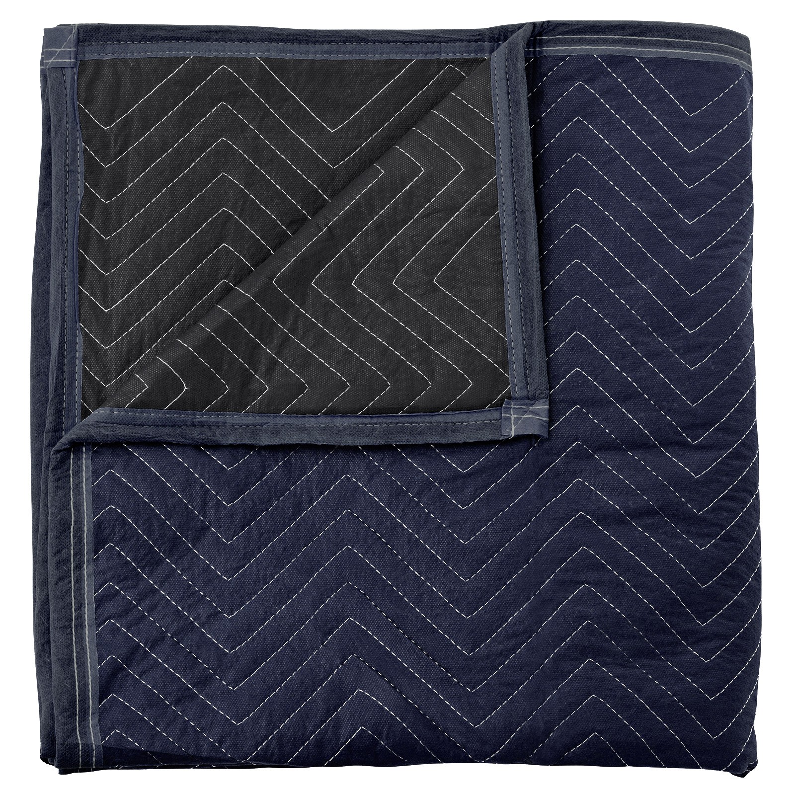 12 Moving Blankets Furniture Pads – Pro Economy – 80″ x 72″ Navy Blue and Black