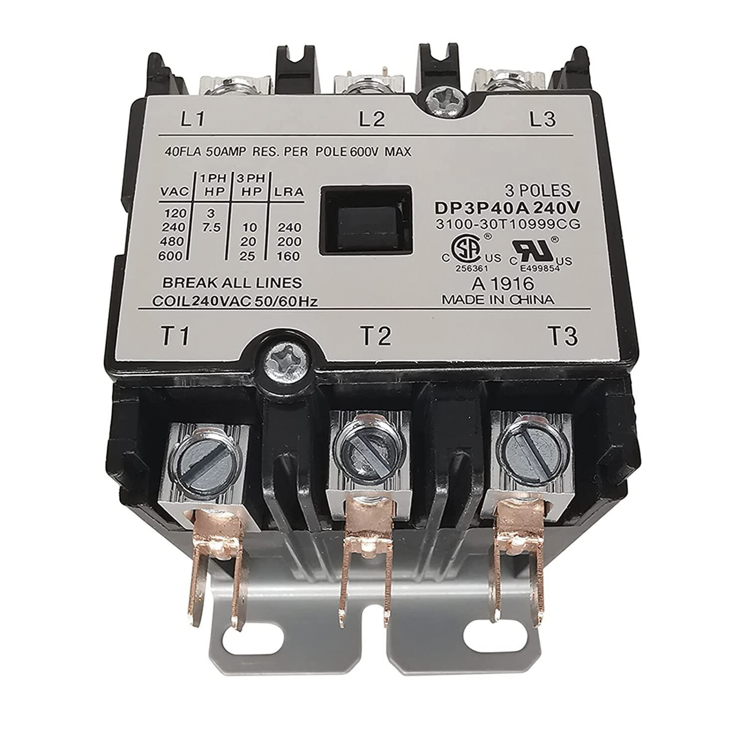 Contactor 40A 3 Pole 240V AC coil Definite Purpose Air Conditioning CONTACTOR
