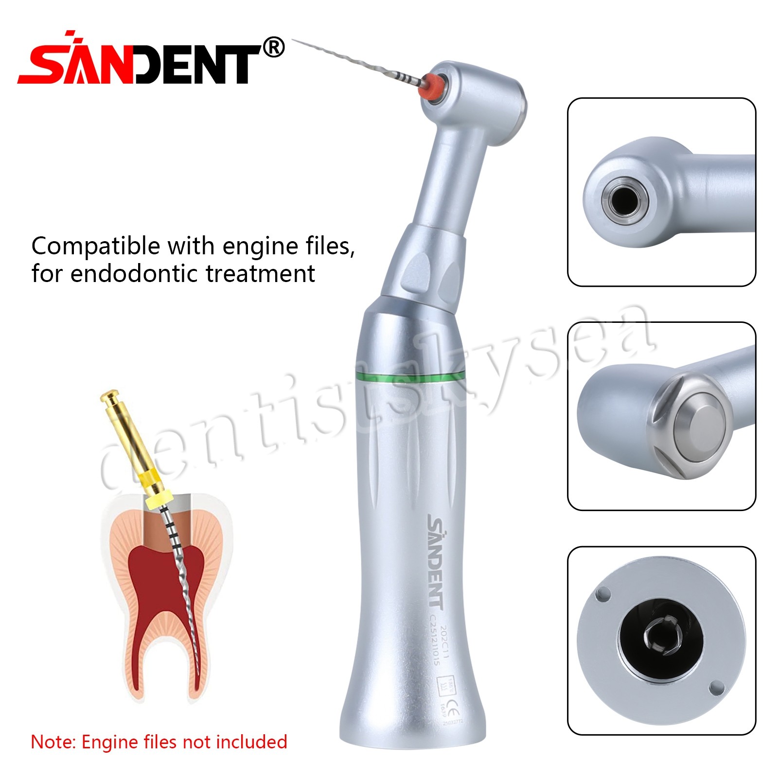 1-10 Dental 16:1 Reduction Endo Contra Angle Handpiece Push Button fit