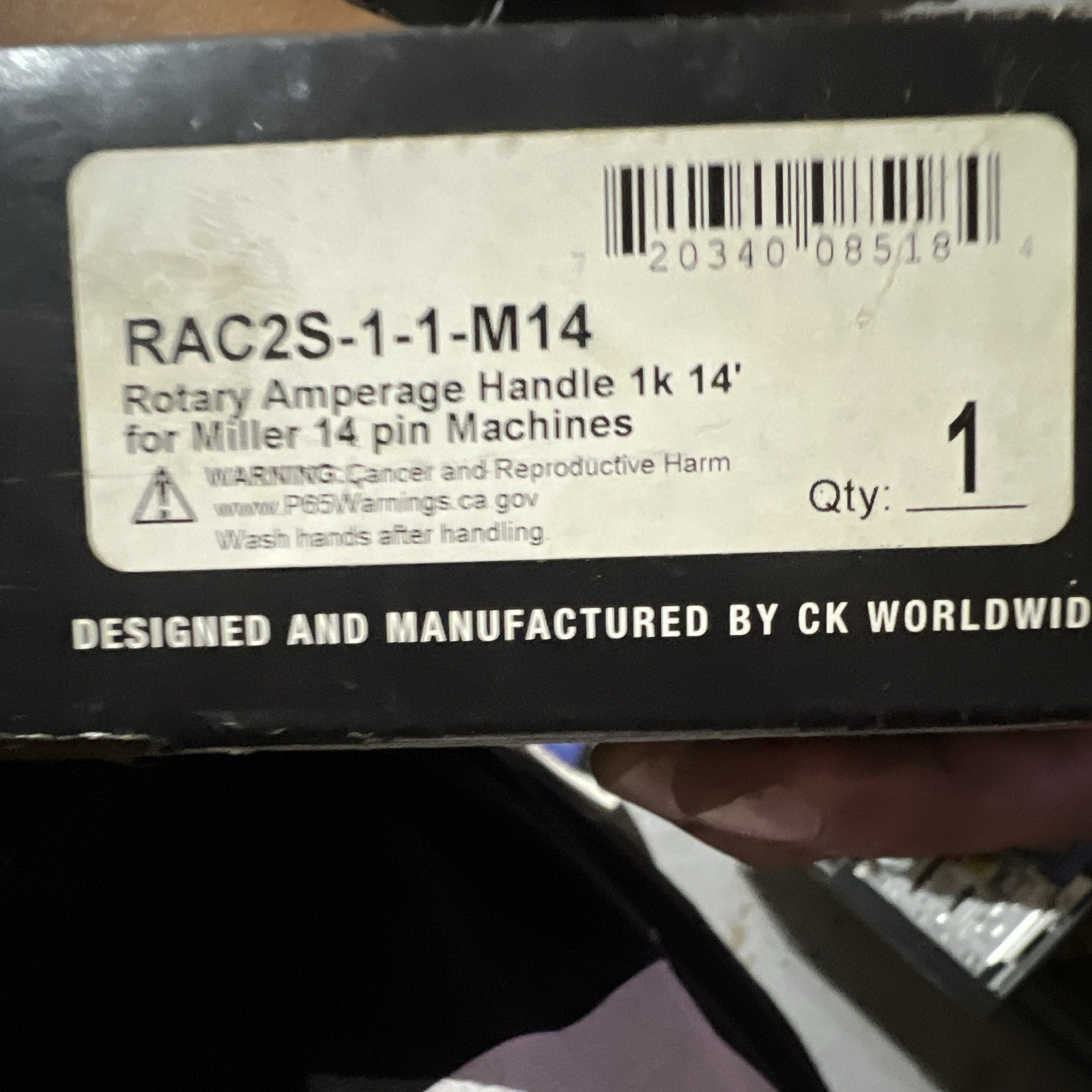 CK Worldwide Rotary Amperage Handle RAC2S-1-1-M14 1K 14′ Miller 14-Pin