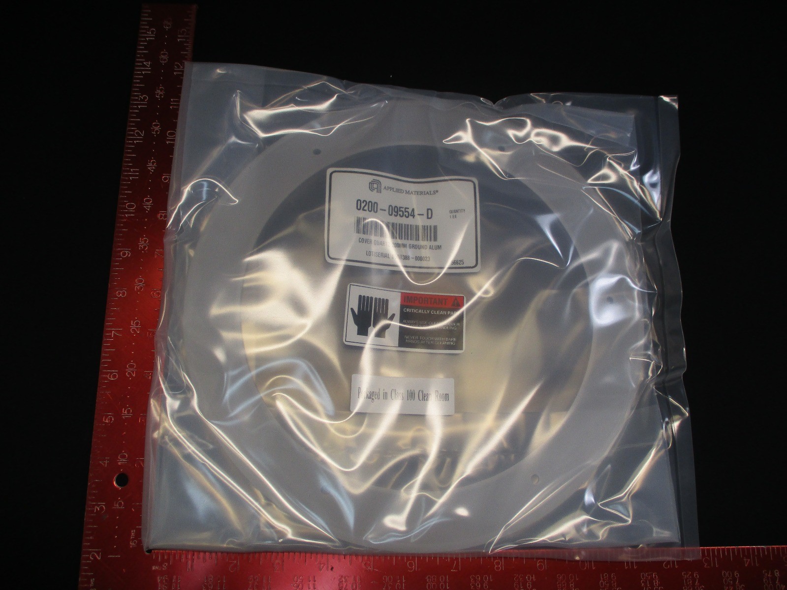Applied Materials (AMAT) 0200-09554 COVERQUARTZ 200MM GROUND ALUM