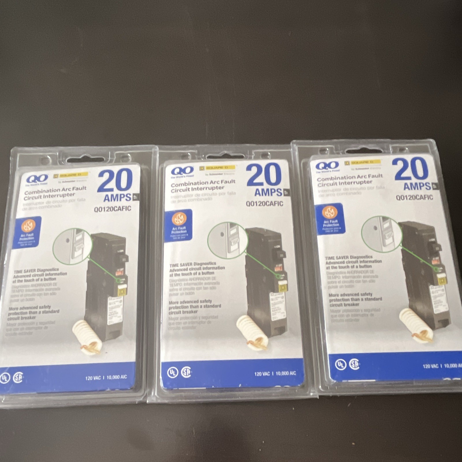 NEW Square D QO 20A 1-Pole 120VAC Combination AFCI Breaker QO120CAFIC