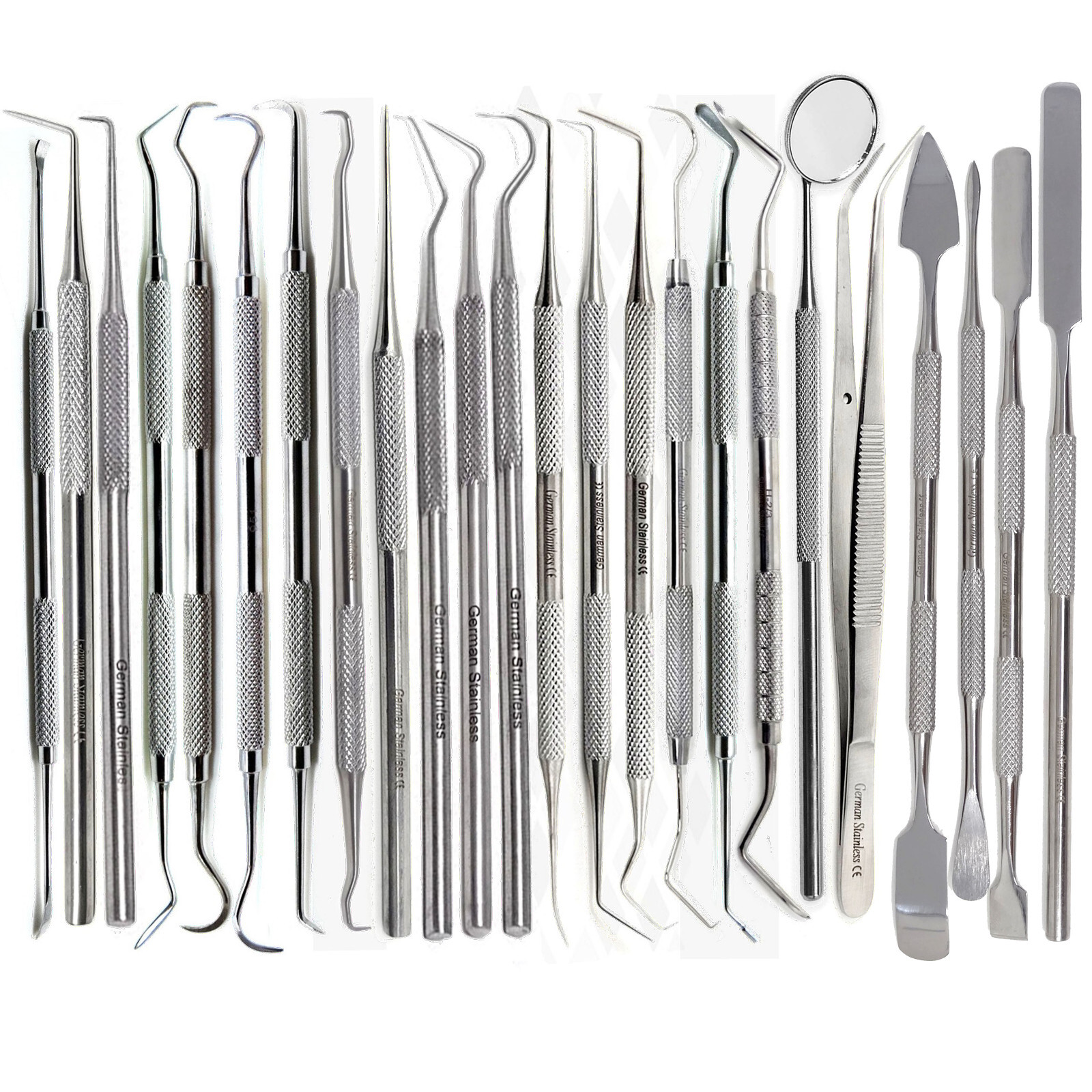 GERMAN 24x Dental Tools Set Dentist Teeth Clean Plaque&tarter Remove Probe Picks