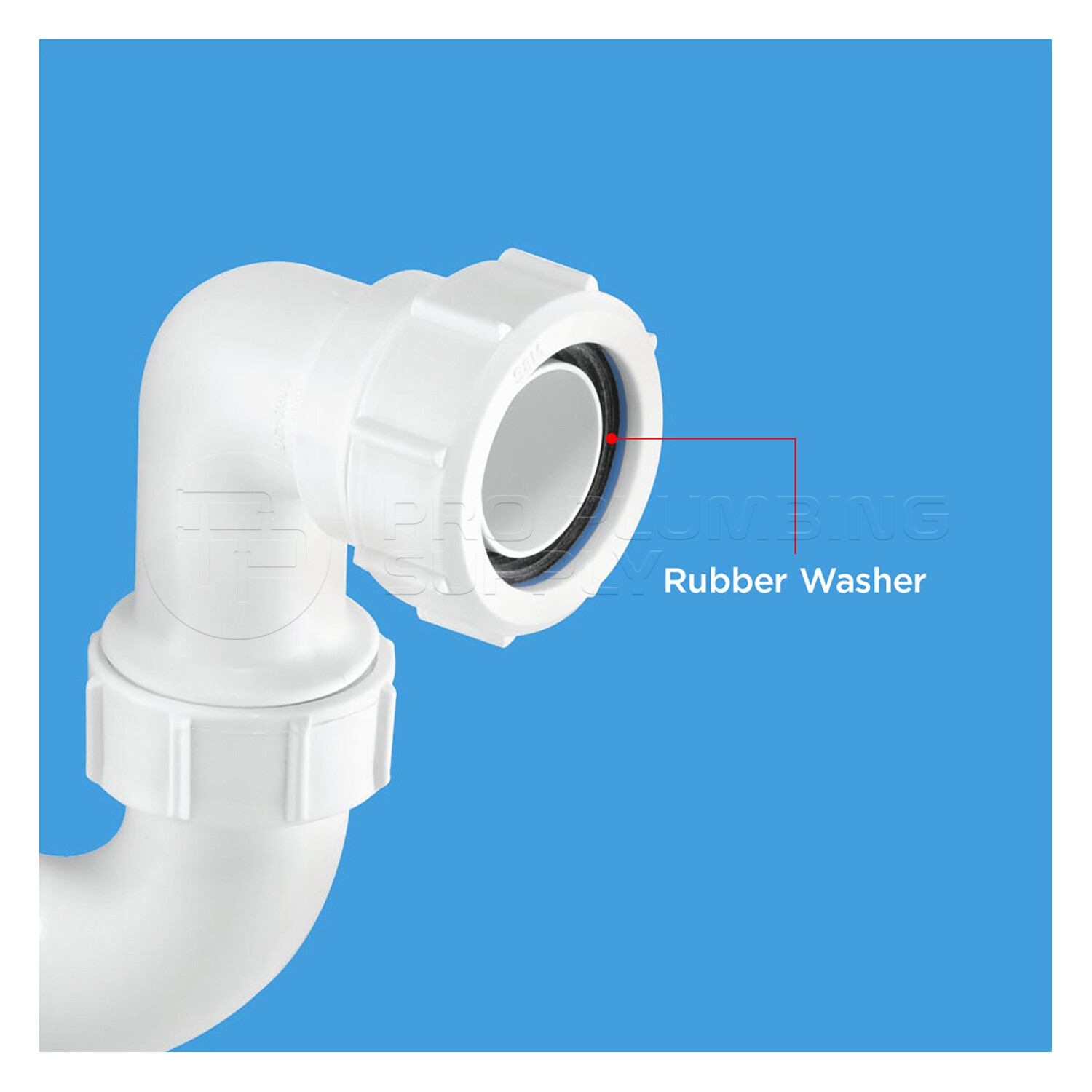 1-1/2′ x 1-1/4″in White Plastic Rubber Washer For Tubular Drain Connections USA
