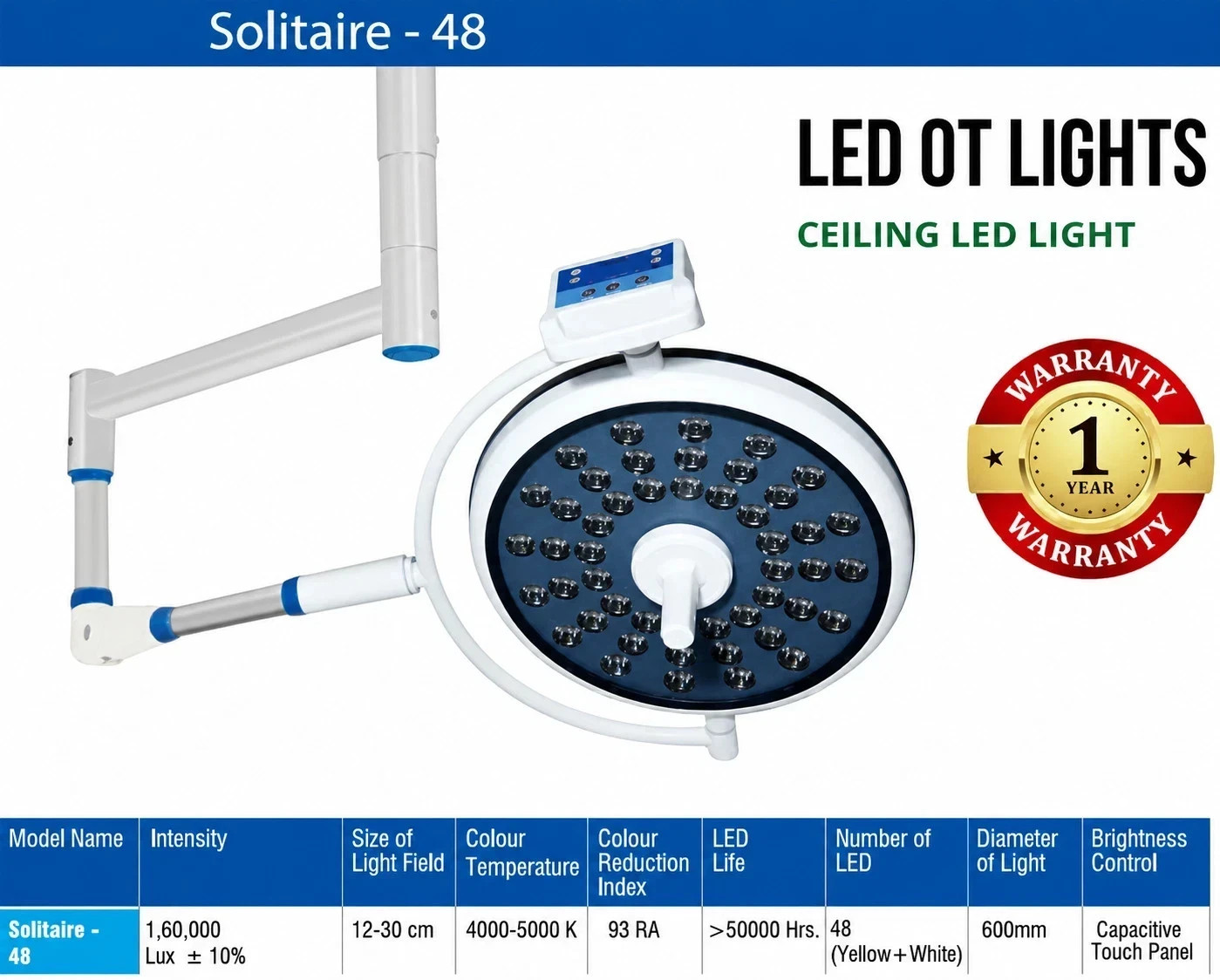 Operation Theatre Surgical & Examination OR Lamp LED 48 OT Light .