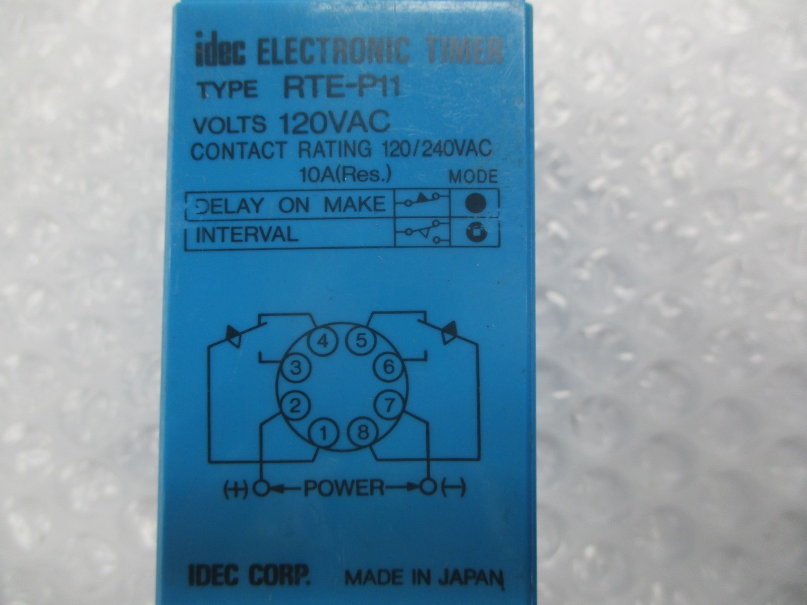 IDEC RTE-P11 TIMER RELAY 120VAC UNMP