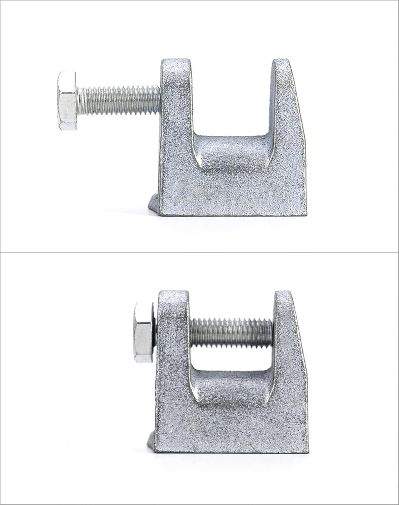 Beam Clamp, 50 Pcs 3/8″ Zinc Plated Iron Safety Beam Clamp, 13/16″ Jaw Opening