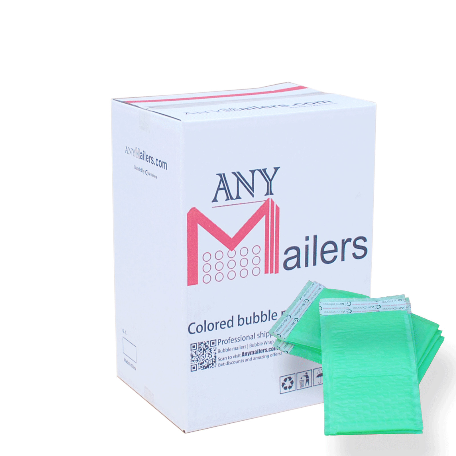 AirnDefense 100 #5 10.5X16″ Green Poly Bubble Mailers Shipping Padded Envelope