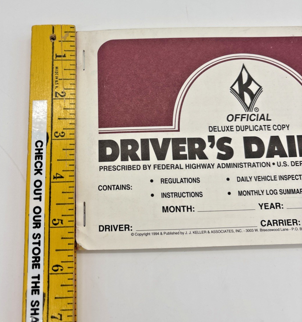 Gordon Trucking Sumner Washington Driver Daily Log Book-UN-USED-FAST SHIPPING