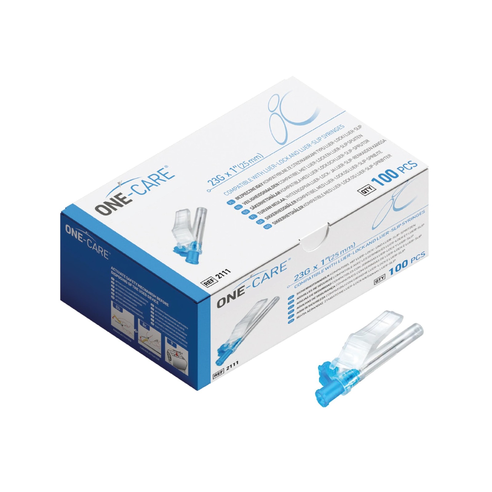 ONE-CARE 23 Gauge x 1 inch (25mm), Individually Wrapped, Box of 100