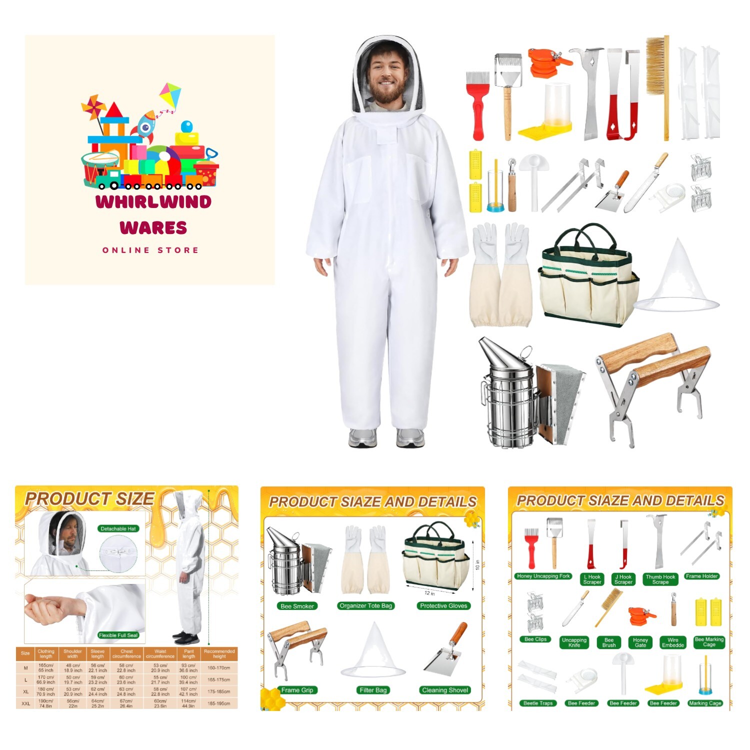 30 Pcs Beekeeping Supplies Tools Bee Suit Bee Keeping Starter Kit Bee Keeper …