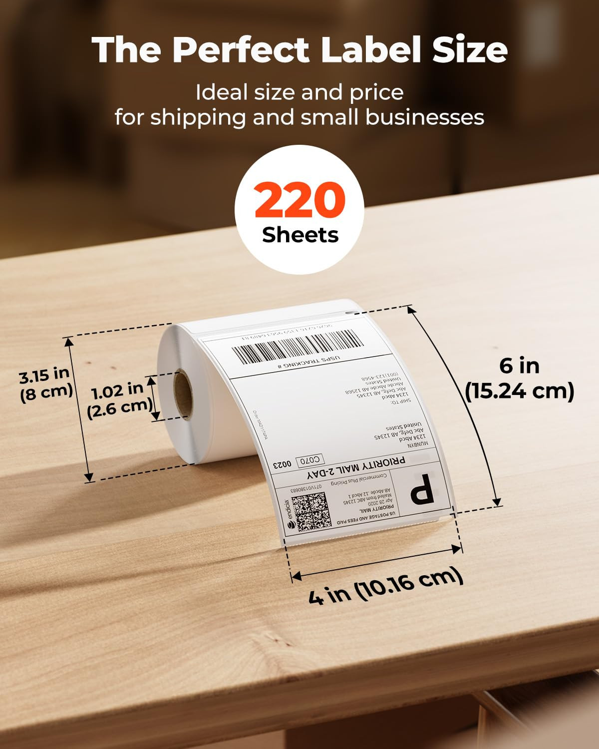 4″x6″ Direct Thermal Printer Label, Shipping Labels Compatible with Rollo, Jaden