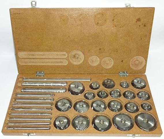 Valve Seat & Face Cutter Set Of 21PCs Carbon Steel With Wooden Box