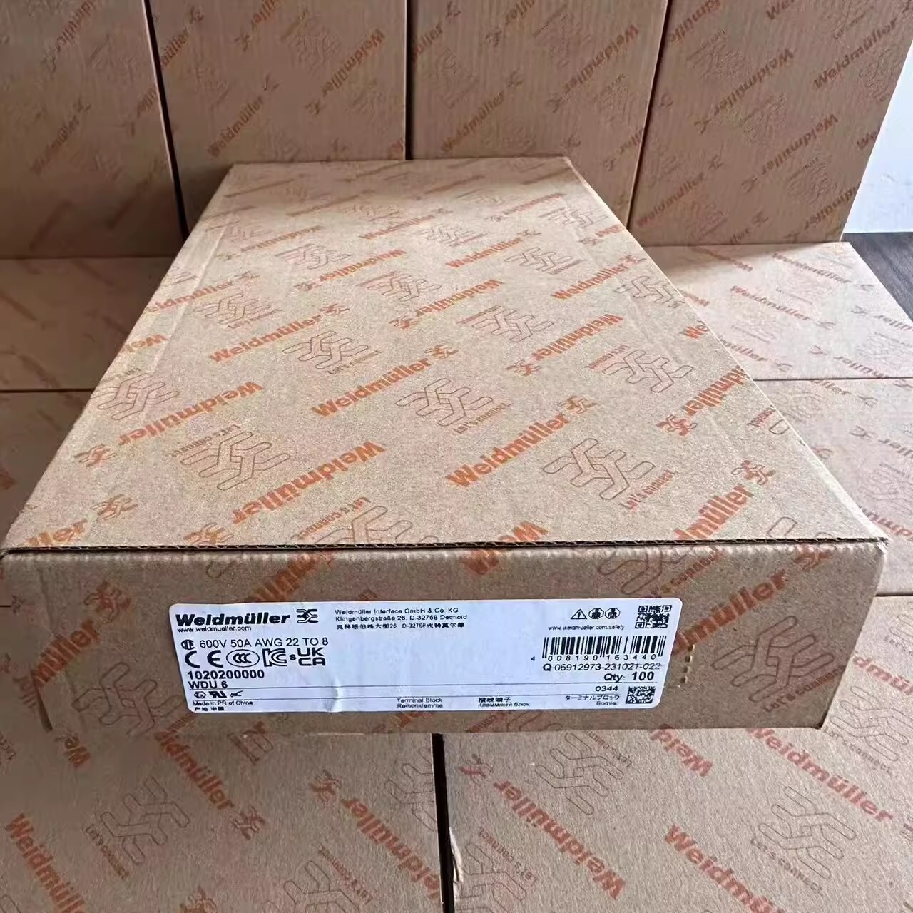 100pcs Weidmuller 1020200000 WDU 6 Straight Through Type Terminal Block