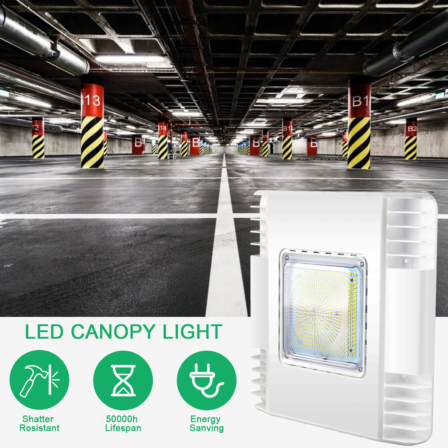8Pack 150W LED Canopy Light Parking Lot Gas Station Lamp IP65 21000LM 5700k UL