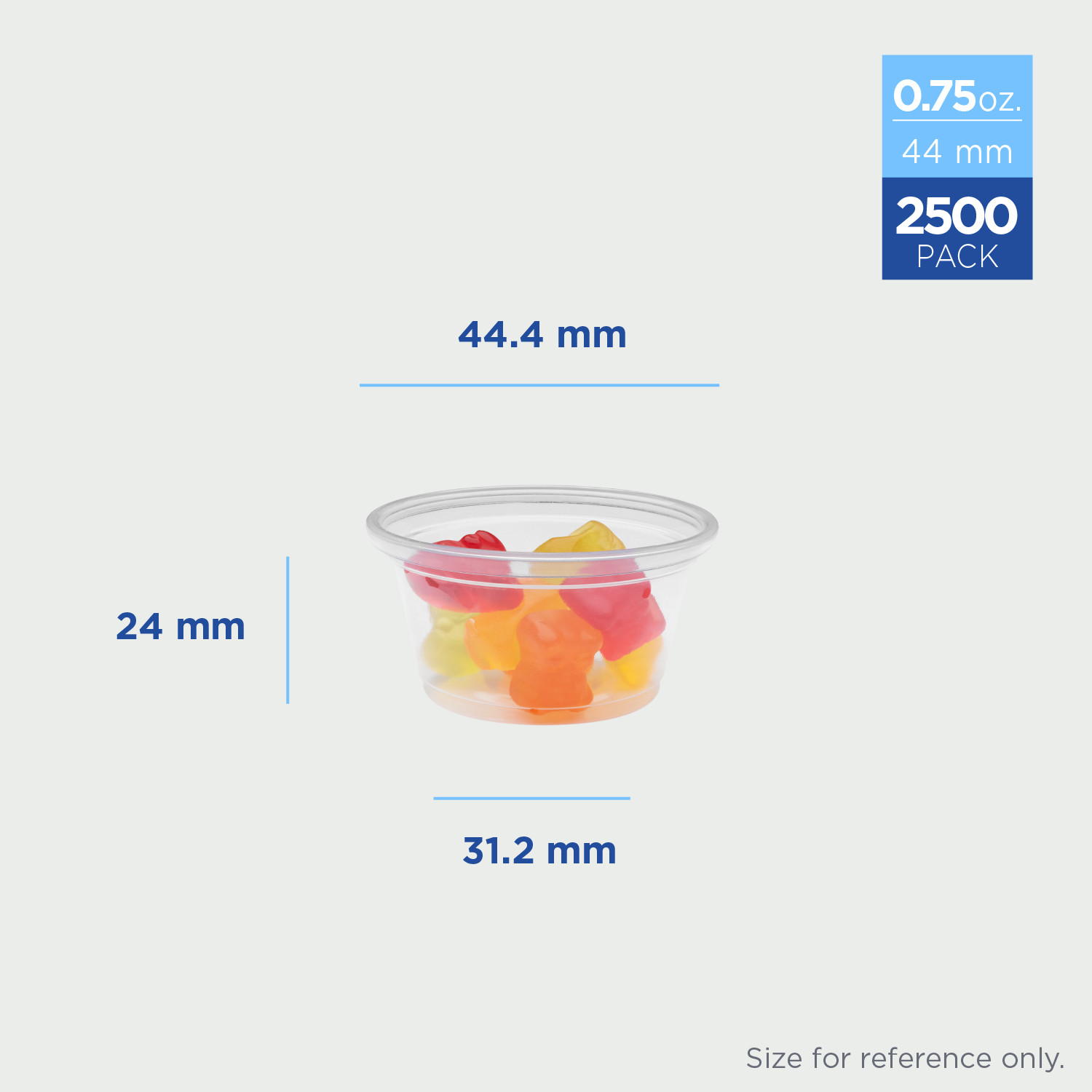 Karat 0.75 oz PP Plastic Portion Cups – Clear – 2,500 ct