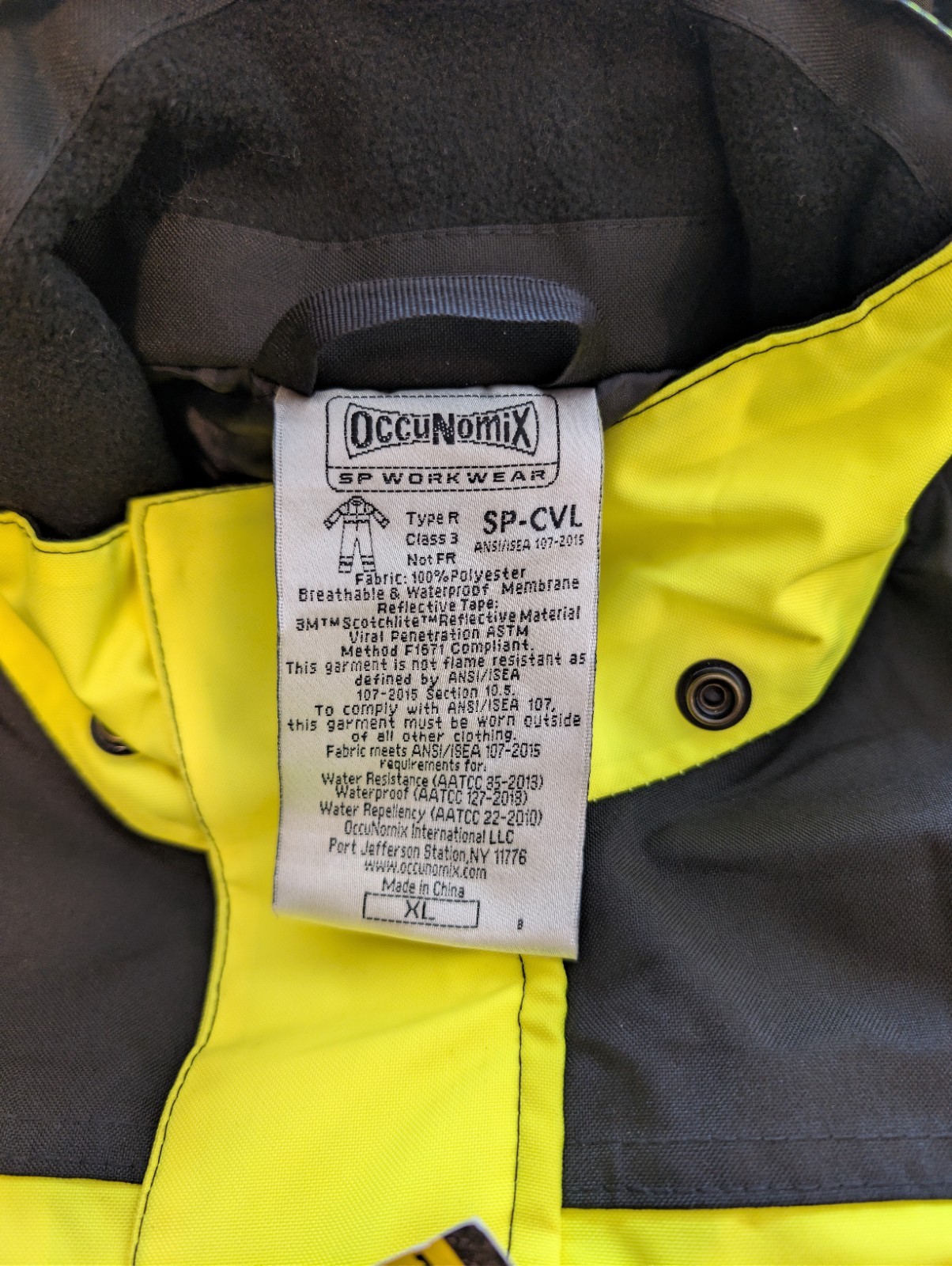 OccuNomix SP-CVL Size XL High Visibility Waterproof Insulated Coverall