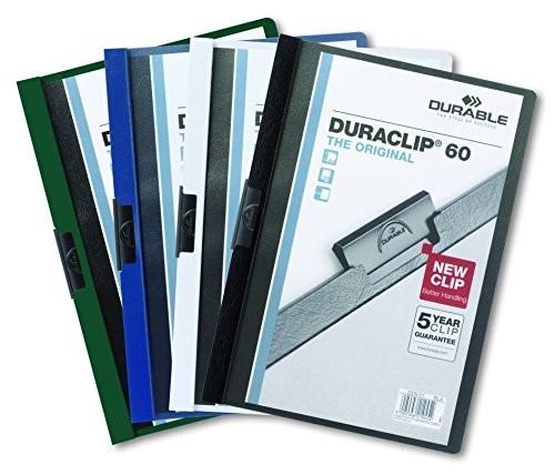 Durable Report Covers – Letter Size 8.5″ x 11″ – Holds 60 Pages – Clear & Blue –