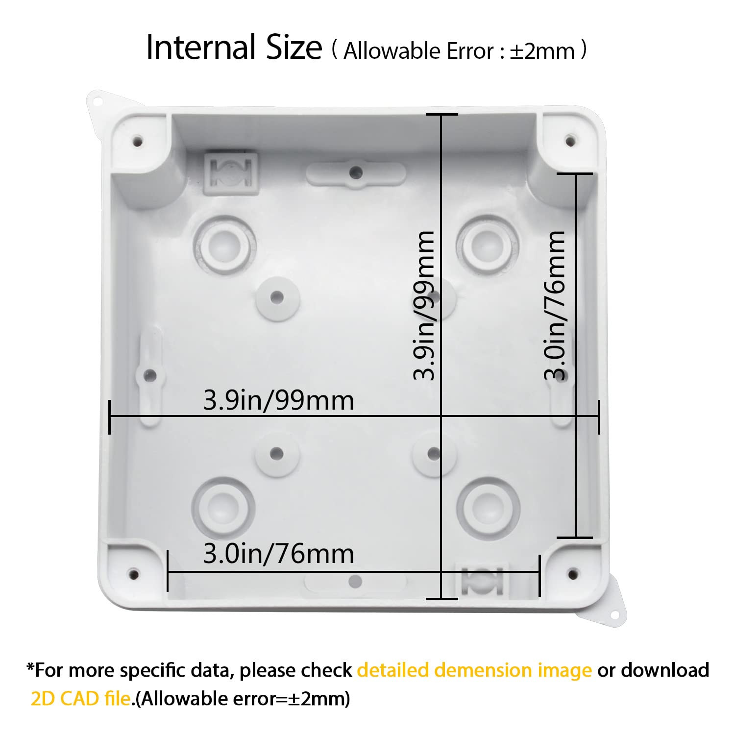 Junction Box, Electrical Box IP65 Water Resistant Dustproof ABS Plastic Project