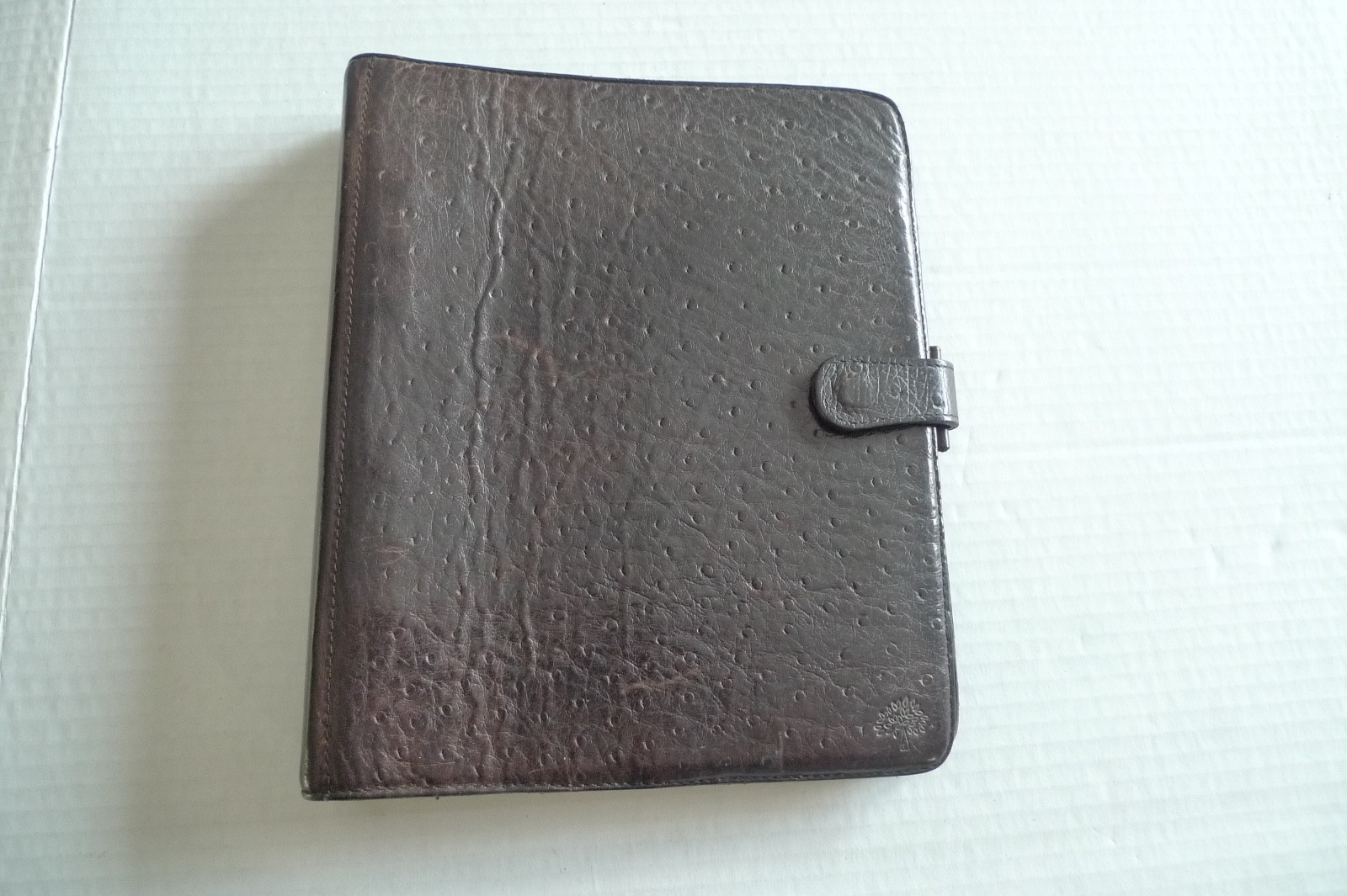 MULBERRY – A5 OSTRICH TEXTURED LEATHER PLANNER & PAPER SHEETS – MADE IN UK