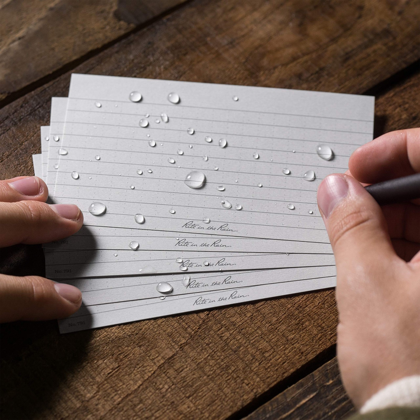 Weatherproof Index Cards, 3 x 5, Universal Pattern, Gray No. 791