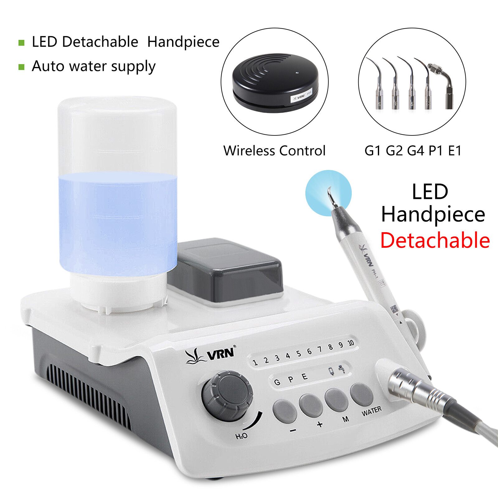 1-10* VRN Dental Detachable LED Handpiece PH-1 / Ultrasonic Piezo Scaler Fit EMS