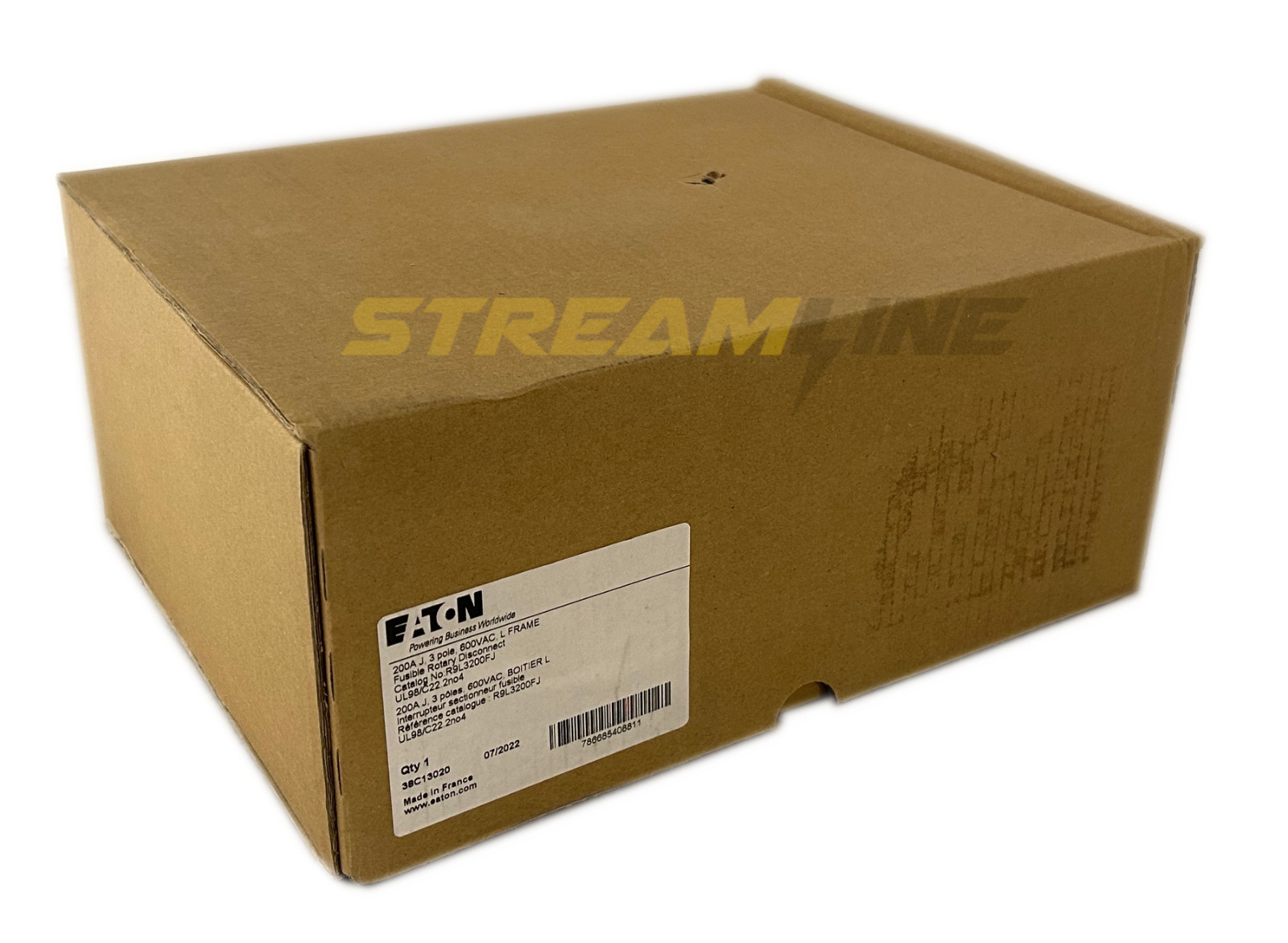 Eaton R9L3200FJ Rotary Disconnect Switch, 200 A, Class J fuses, 3-Pole, 600Vac