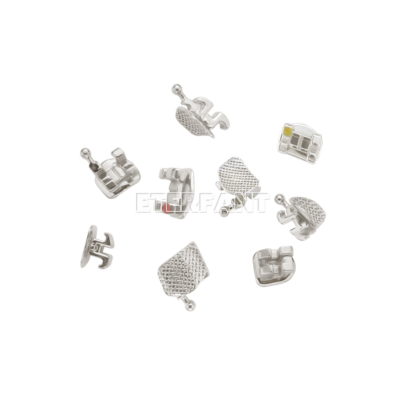 20PCs Dental Orthodontic Bracket Brace Metal Standard Mini Roth/MBT 022 345Hooks