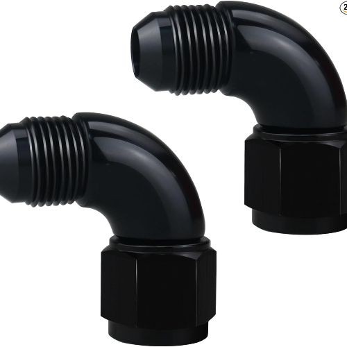 Male to Female Swivel 90 Degree Full Flow Fitting Adapter Coupler Aluminum Black