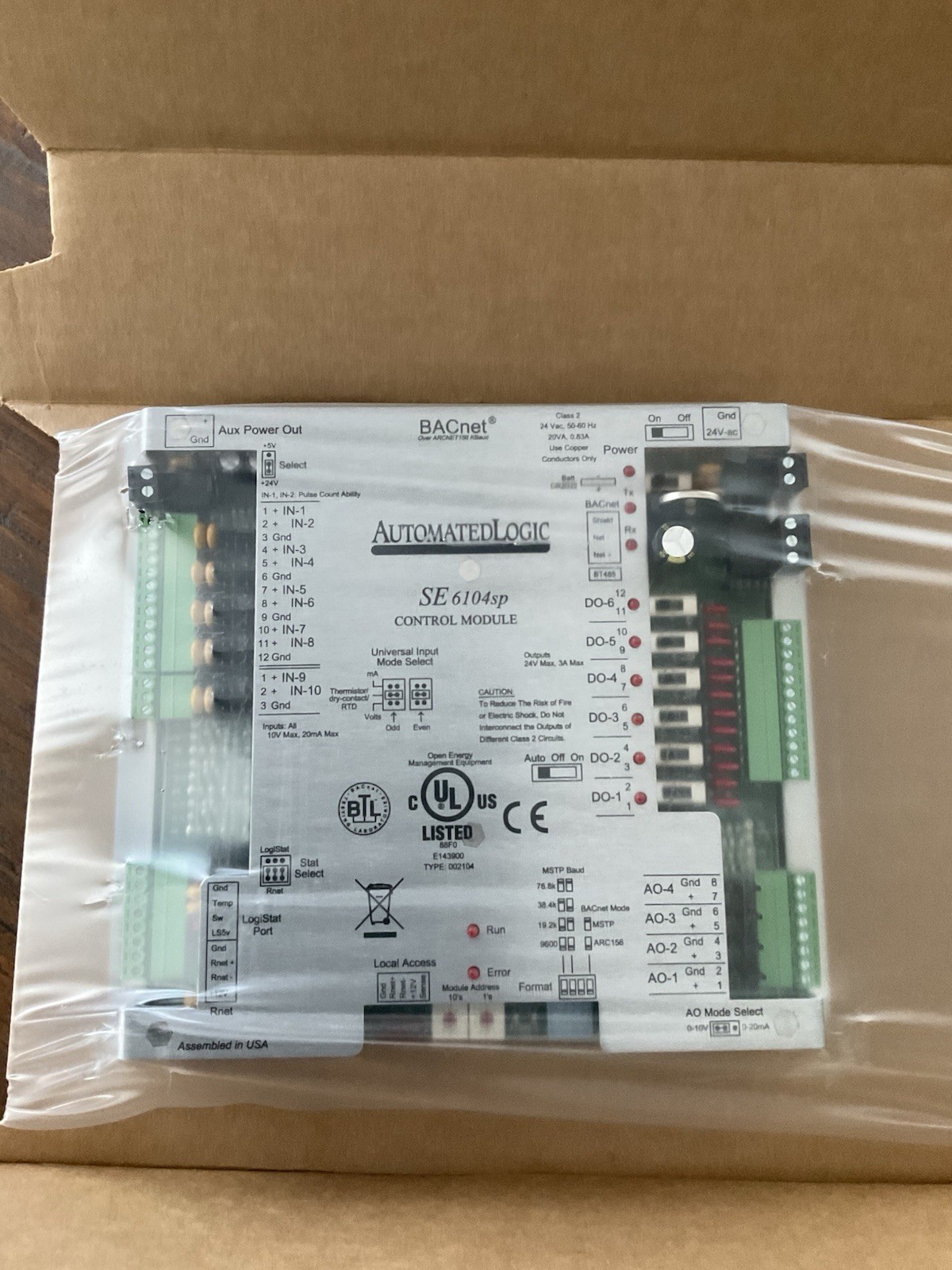 Automated Logic SE6104SP BACnet Control Module SE6104SP HVAC Controller