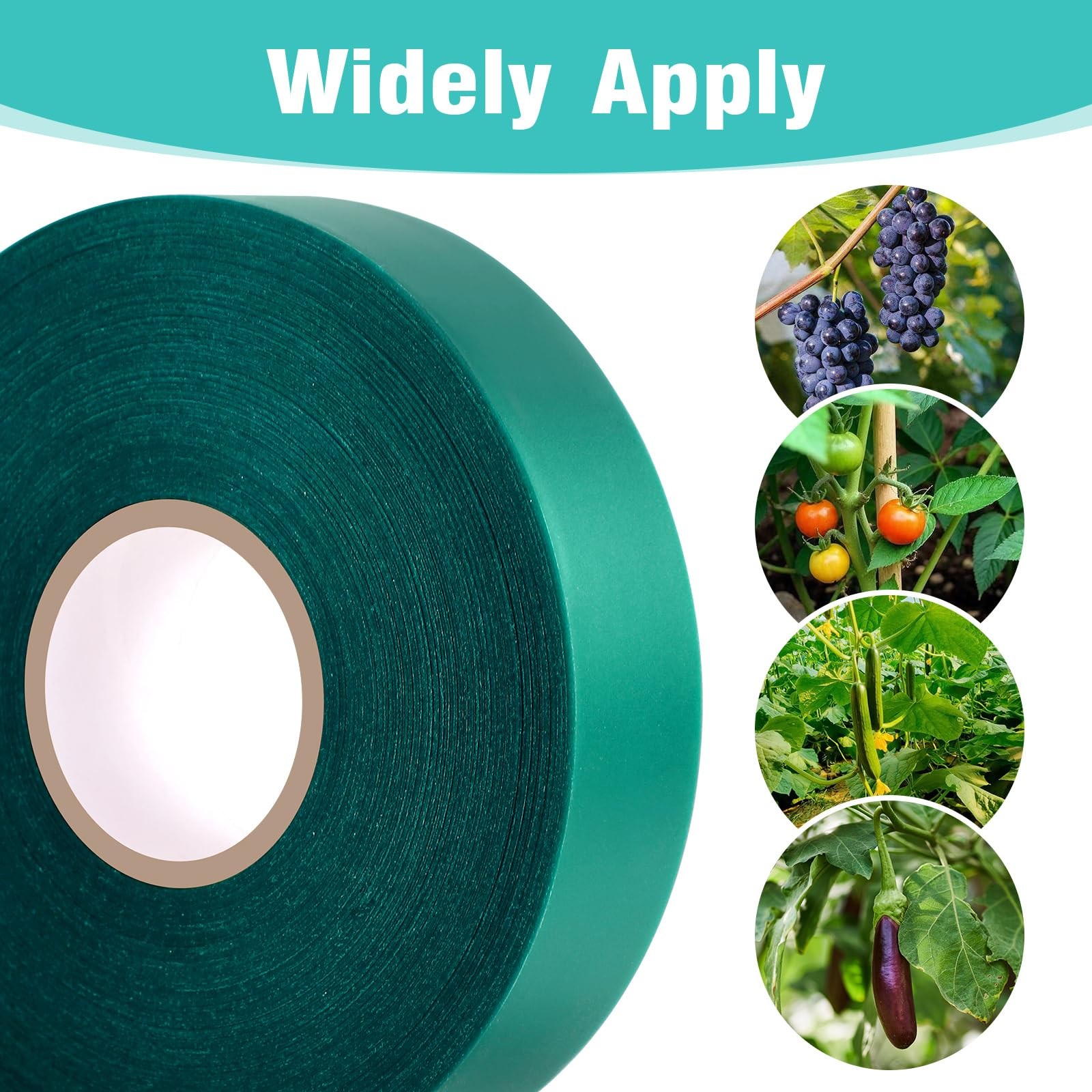 1200FT Stretch Tie Tape Roll, 1» Plant Tape Green Stretch Garden Tie, Thick …