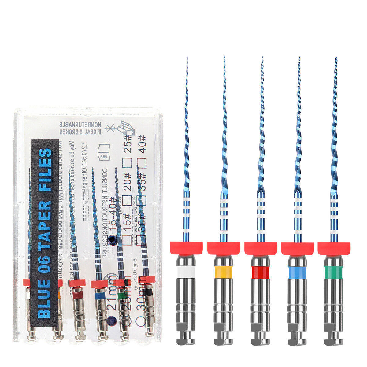 21/25mm .06 .04 Taper Asst Blue Rotary Files Dental Endo Root Canal File Blue