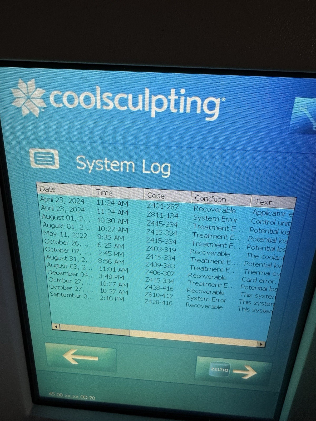 ZELTIQ CoolSculpting Control Unit BRZ-CG1-UMD-000 Cart Mounted Machine