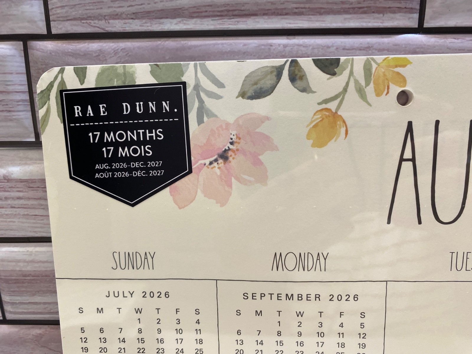 Rae Dunn ❤️2027 17-Month Desk Blotter Calendar/Planner “Flower” New