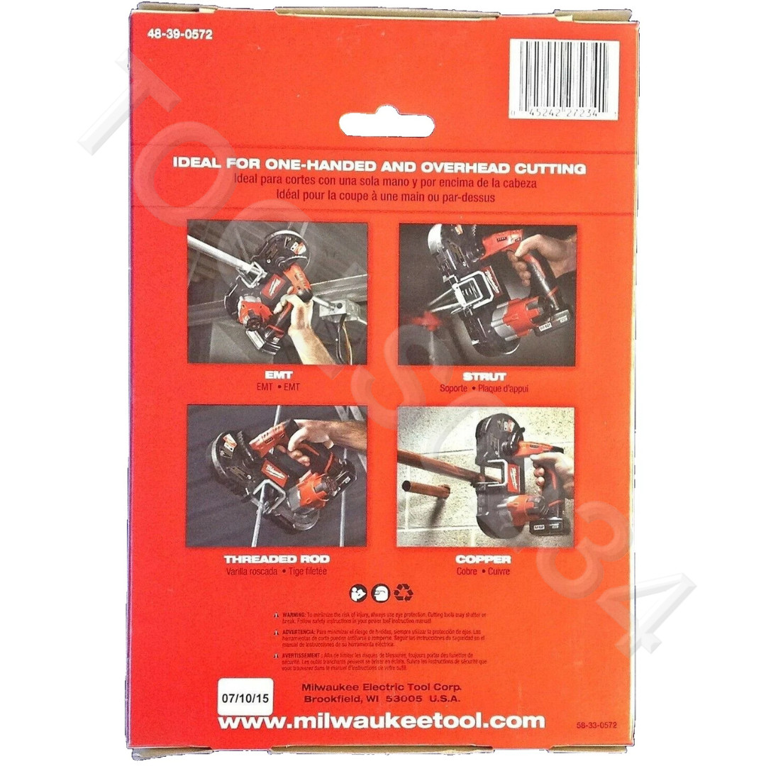 27″ x 1/2″ 18T Milwaukee 48-39-0572 Sub-Compact Portable Band Saw Blade 3 Pk