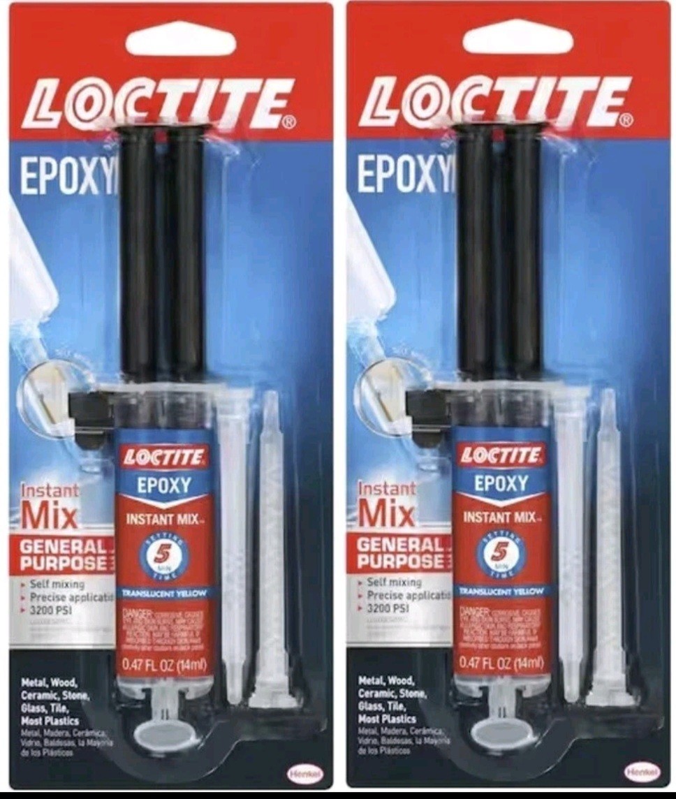 Loctite 1365868 2 Part Epoxy Instant Mix 5 Minute Syringe Adhesive Pack of 2